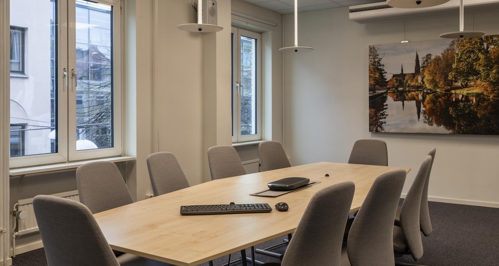 Ett av de rymliga mötesrummen Ett av de rymliga mötesrummen