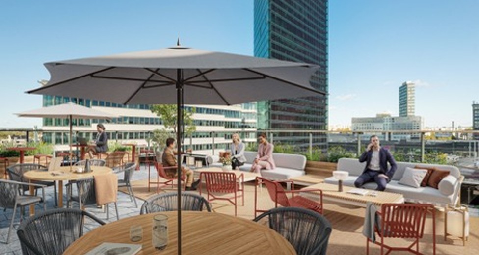 Renderingsbild på den stora fina egna terrassen