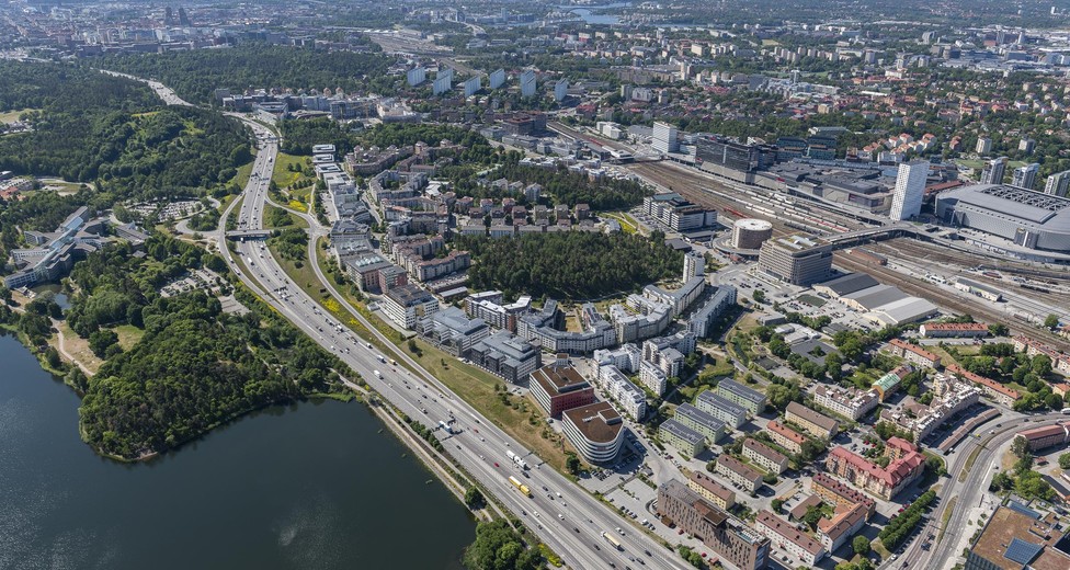 Flygbild över Frösunda och Brunnsviken Flygbild över Frösunda och Brunnsviken